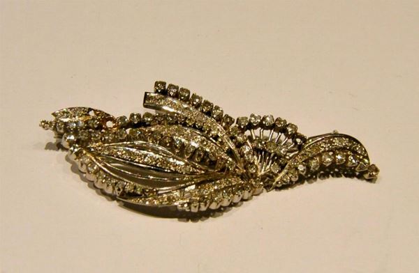 SPILLA IN ORO BIANCO E DIAMANTI