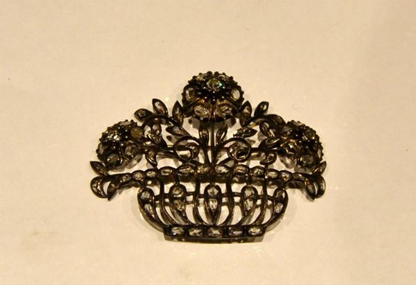SPILLA IN ARGENTO E DIAMANTI