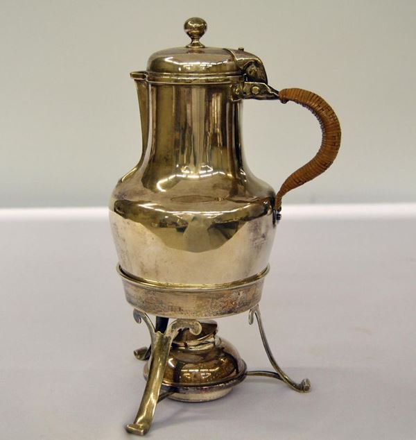  CAFFETTIERA CON FORNELLINO, FRANCIA FINE SEC. XIX
