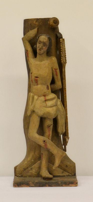 Scultura, met&agrave; sec. XIX, in legno intagliato,