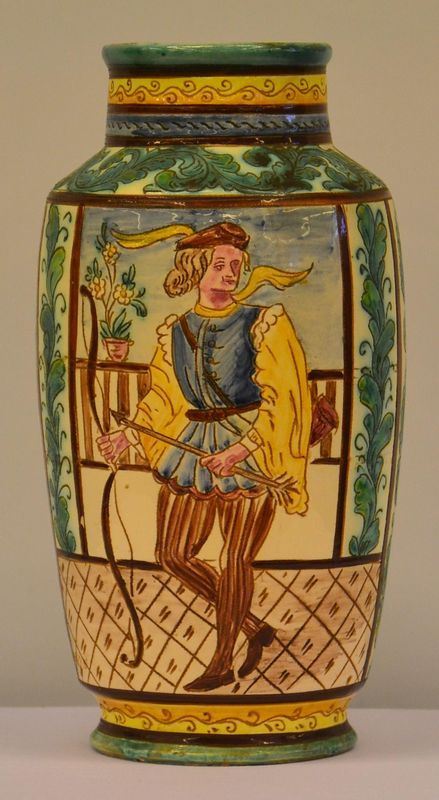 Vaso, sec. XX, manifattura Cantagalli, in ceramica dipinta