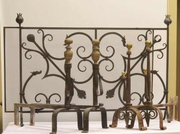 DUE COPPIE DI ALARI, SEC. XVIII,                                            - Asta DIPINTI  MOBILI  OGGETTI D'ARTE - Poggio Bracciolini Casa d'Aste
