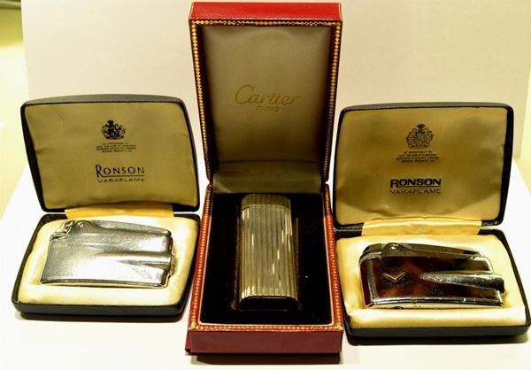 Due accendini Ronson e Accendino Cartier                                  