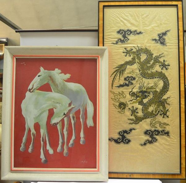 Pannello, arte orientale, raffigurante DRAGO                              
