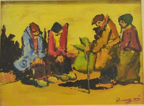 Basso Ragni, FIGURE, olio su tela                                         