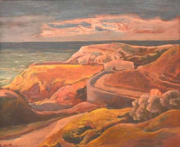 Dipinto, PAESAGGIO MARINO, olio su tavoletta, firmato                     
