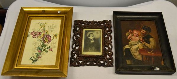 Lotto composto da: stampa raffigurante Beata Michela,                       - Asta DIPINTI  MOBILI  OGGETTI D'ARTE - Poggio Bracciolini Casa d'Aste