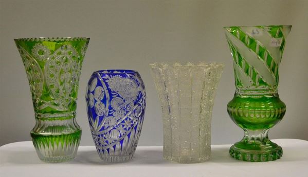Quattro vasi, in vetro decorato e inciso ( 4 )&nbsp;&nbsp;&nbsp;&nbsp;&nbsp;&nbsp;&nbsp;&nbsp;&nbsp;&nbsp;&nbsp;&nbsp;&nbsp;&nbsp;&nbsp;&nbsp;&nbsp;&nbsp;&nbsp;&nbsp;&nbsp;&nbsp;&nbsp;&nbsp;&nbsp;&nbsp;&nbsp;&nbsp;  - Asta DIPINTI  MOBILI  OGGETTI D'ARTE - Poggio Bracciolini Casa d'Aste