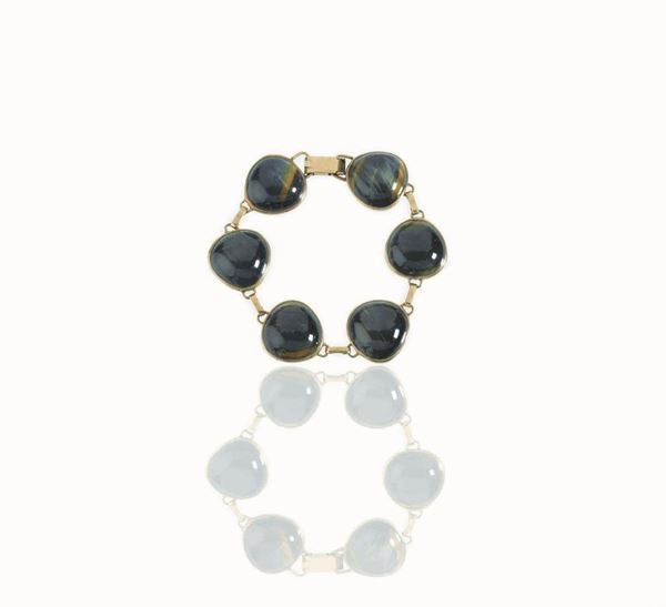 BRACCIALE IN ORO A BASSO TITOLO E OCCHIO DI FALCO