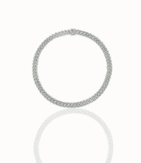 COLLANA GIROCOLLO, IN ORO BIANCO E DIAMANTI