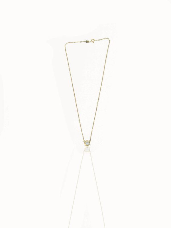 COLLANA 'PUNTO LUCE' IN ORO GIALLO E DIAMANTE