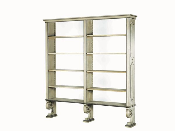Tre librerie, sec. XX, in legno laccato