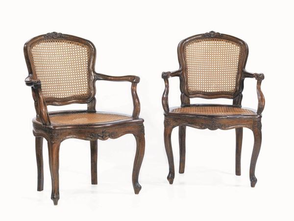 Coppia di poltroncine, Francia, met&agrave; sec. XVIII