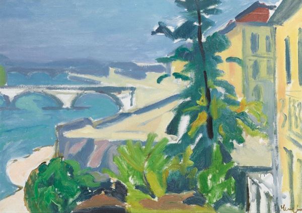  
 
    Francesco Menzio  (1899-1979) &nbsp;PICCOLA VEDUTA DEL PO &nbsp;olio su tela, cm 50x70   
 
 
