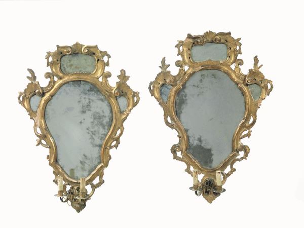 Quattro specchiere a ventola, Lombardia, inizi sec. XVIII