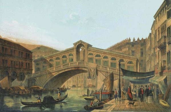 Tre vedute di Venezia, sec. XIX