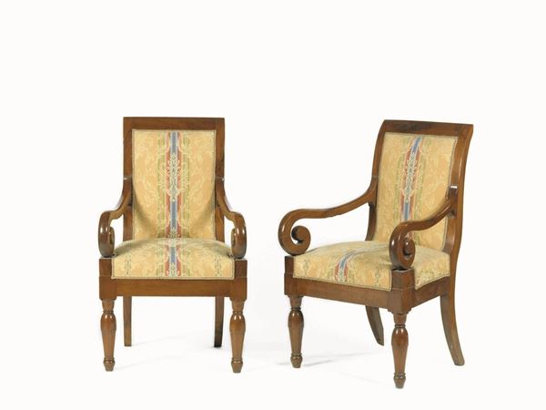 Coppia di poltroncine, Biedermeier, sec. XIX