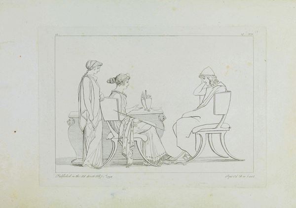Venti stampe di John Flaxman (York 1755 - Londra 1826)  - Asta INTERNI - Poggio Bracciolini Casa d'Aste