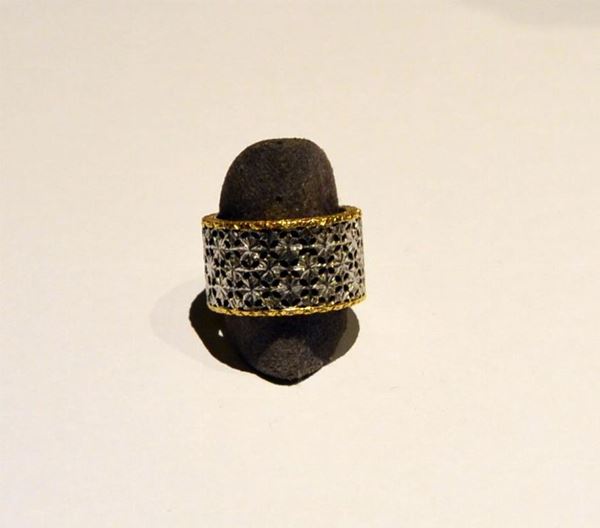 ANELLO IN ORO GIALLO E ORO BIANCO