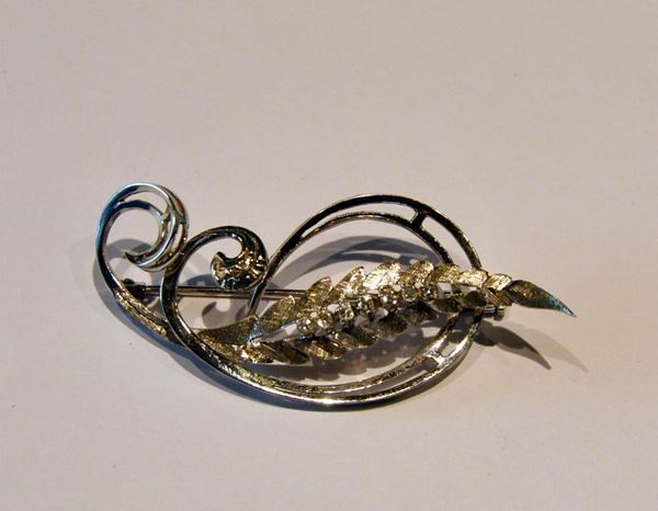 SPILLA IN ORO BIANCO E DIAMANTI