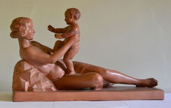 Scultura, Francia, sec. XX, in terracotta,