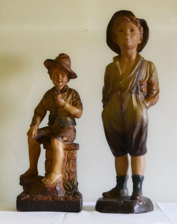 Due sculture, Francia, sec. XX, in gesso,