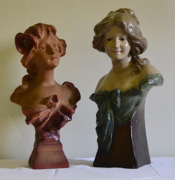 Due sculture, Francia, sec. XX, in gesso