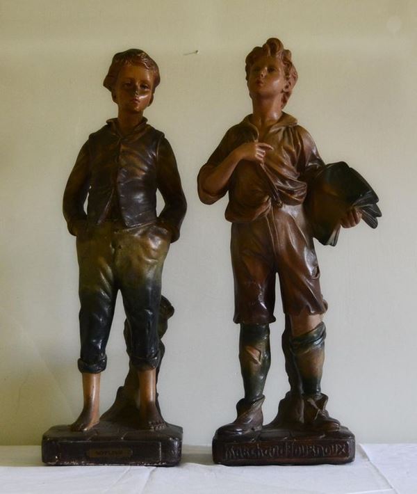 Due sculture, Francia, sec. XX, in gesso,