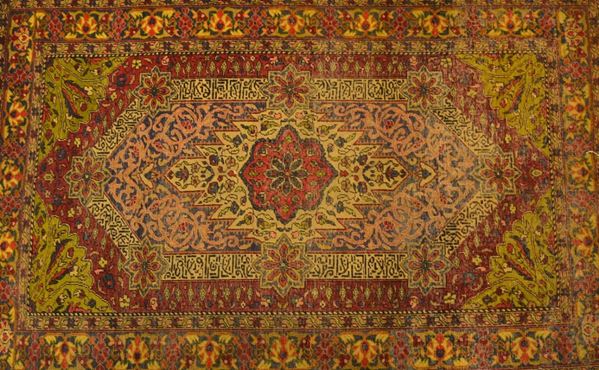 Tappeto persiano, inizi sec. XX, fondo rosso a