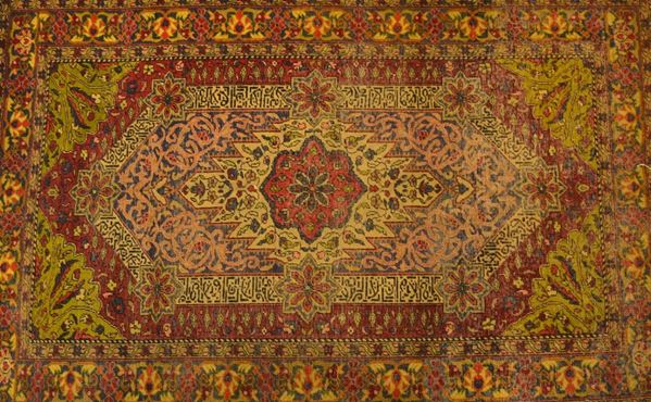 Tappeto persiano, inizi sec. XX, fondo rosso a  - Asta ANTIQUARIATO, COLLEZIONISMO, GIOIELLI - Poggio Bracciolini Casa d'Aste