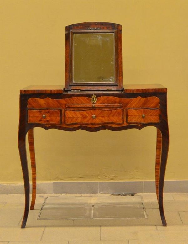Toilette, sec. XIX, in olivo e palissandro