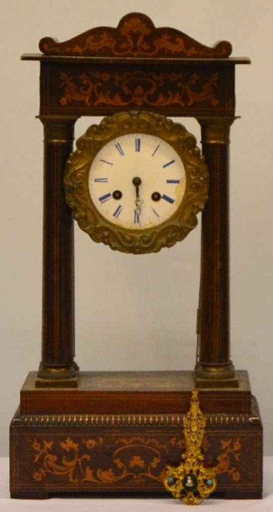 Orologio da tavola, inizi sec. XX, cassa in legno                         