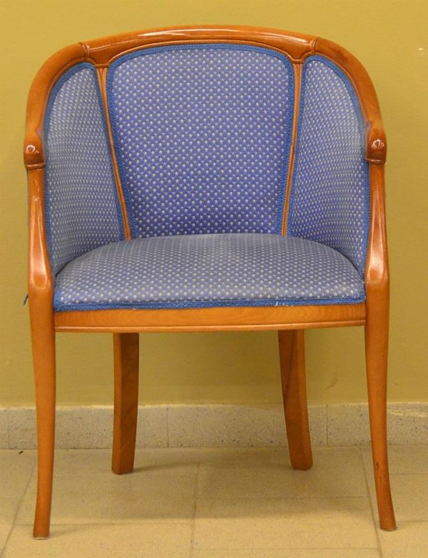 Poltroncina, in stile Biedermeier, in noce,                               