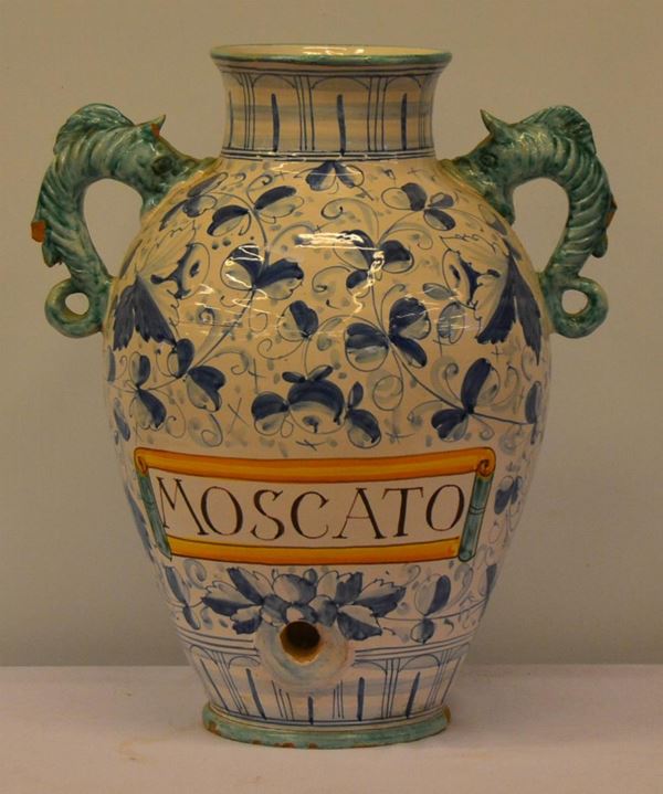 Vaso, sec. XX, in terracotta smaltata                                     