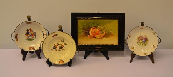 Tre scaldavivande, sec. XX, in ceramica                                   