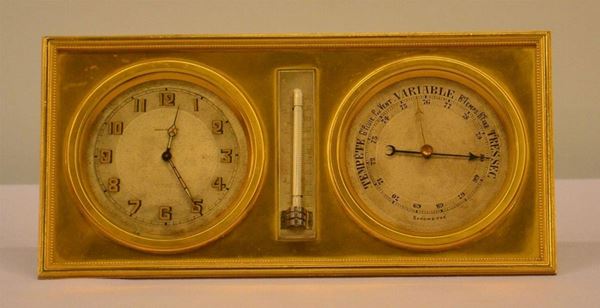 Orologio da tavolo, inizi sec. XX, in metallo dorato,&nbsp;&nbsp;&nbsp;&nbsp;&nbsp;&nbsp;&nbsp;&nbsp;&nbsp;&nbsp;&nbsp;&nbsp;&nbsp;&nbsp;&nbsp;&nbsp;&nbsp;&nbsp;&nbsp;&nbsp;&nbsp;