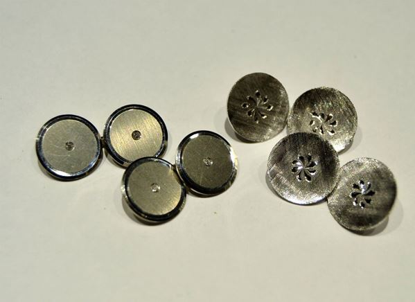 PAIO DI GEMELLI IN ORO BIANCO E DIAMANTI