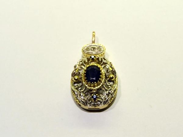 PENDENTE IN ORO GIALLO,ARGENTO , ZAFFIRO E&nbsp;&nbsp;&nbsp;&nbsp;&nbsp;&nbsp;&nbsp;&nbsp;&nbsp;&nbsp;&nbsp;&nbsp;&nbsp;&nbsp;&nbsp;&nbsp;&nbsp;&nbsp;&nbsp;&nbsp;&nbsp;&nbsp;&nbsp;&nbsp;&nbsp;&nbsp;&nbsp;&nbsp;&nbsp;&nbsp;&nbsp;&nbsp;