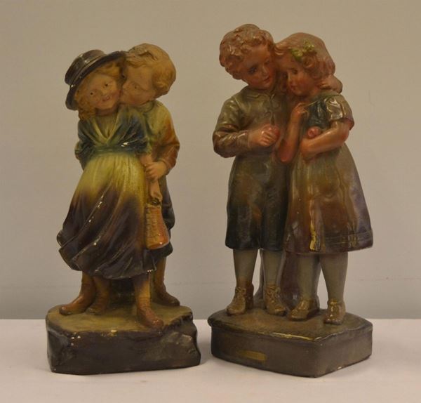 Due sculture, sec. XX, in gesso, raffiguranti&nbsp;&nbsp;&nbsp;&nbsp;&nbsp;&nbsp;&nbsp;&nbsp;&nbsp;&nbsp;&nbsp;&nbsp;&nbsp;&nbsp;&nbsp;&nbsp;&nbsp;&nbsp;&nbsp;&nbsp;&nbsp;&nbsp;&nbsp;&nbsp;&nbsp;&nbsp;&nbsp;&nbsp;&nbsp;