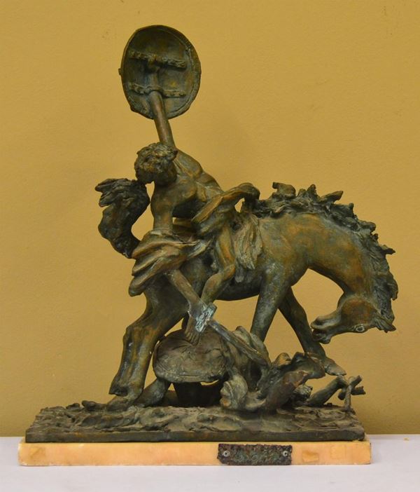 Scultura, inizi sec. XX, in bronzo,