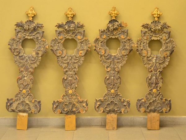 Quattro reliquiari, sec. XVIII, in legno  - Asta GIOIELLI, ARGENTI, MOBILI E DIPINTI - Poggio Bracciolini Casa d'Aste
