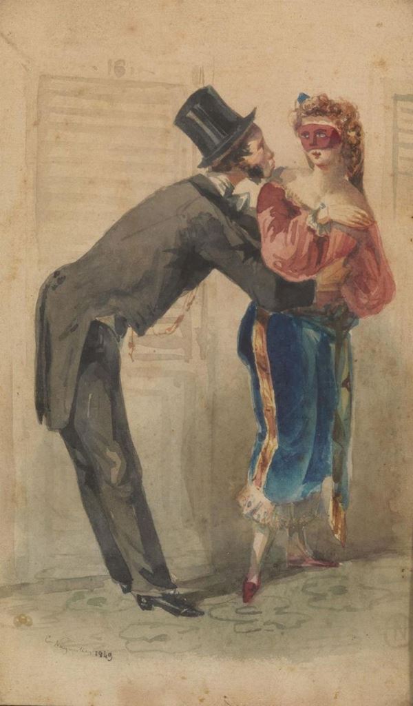 Scuola del sec. XIX  - Asta GIOIELLI, ARGENTI, MOBILI E DIPINTI - Poggio Bracciolini Casa d'Aste