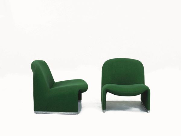 DUE POLTRONCINE, ANNI '70, DESIGN GIANCARLO PIRETTI PER CASTELLI, MODELLO ALKY