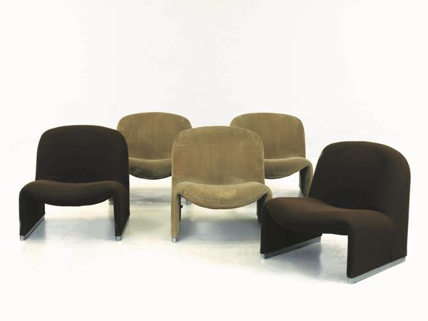 TRE POLTRONCINE, ANNI '70, DESIGN GIANCARLO PIRETTI PER CASTELLI, MODELLO ALKY