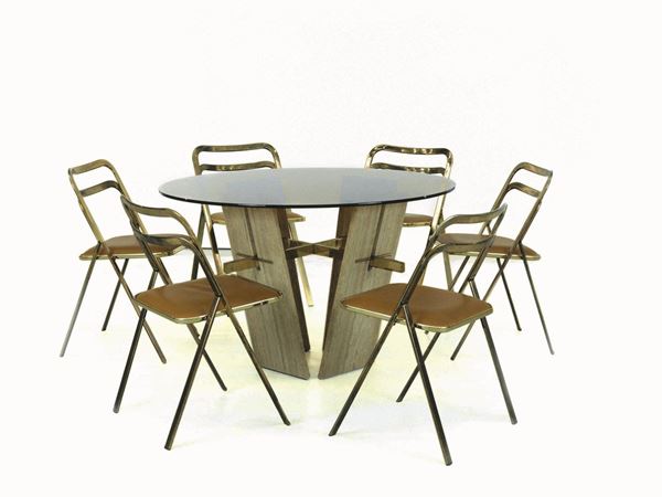 TAVOLO CIRCOLARE, ANNI '70  - Asta DECORAZIONE D'INTERNI - Poggio Bracciolini Casa d'Aste