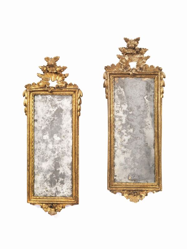 COPPIA DI PICCOLE SPECCHIERE, LOMBARDIA, SECOLO XVIII  - Asta DECORAZIONE D'INTERNI - Poggio Bracciolini Casa d'Aste