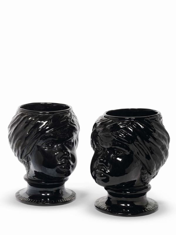 COPPIA DI CACHEPOT, 1960 CIRCA                                            