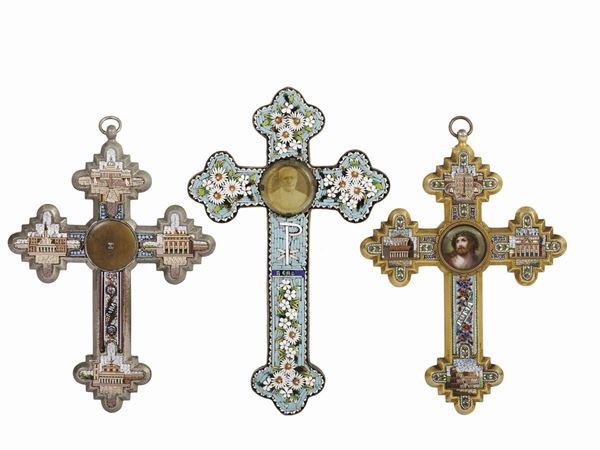 TRE CROCI, ROMA, INIZI SECOLO XX                                            - Asta DECORAZIONE D'INTERNI - Poggio Bracciolini Casa d'Aste