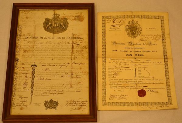 Due passaporti, inizi sec. XIX, rilasciati&nbsp;&nbsp;&nbsp;&nbsp;&nbsp;&nbsp;&nbsp;&nbsp;&nbsp;&nbsp;&nbsp;&nbsp;&nbsp;&nbsp;&nbsp;&nbsp;&nbsp;&nbsp;&nbsp;&nbsp;&nbsp;&nbsp;&nbsp;&nbsp;&nbsp;&nbsp;&nbsp;&nbsp;&nbsp;&nbsp;&nbsp;&nbsp;