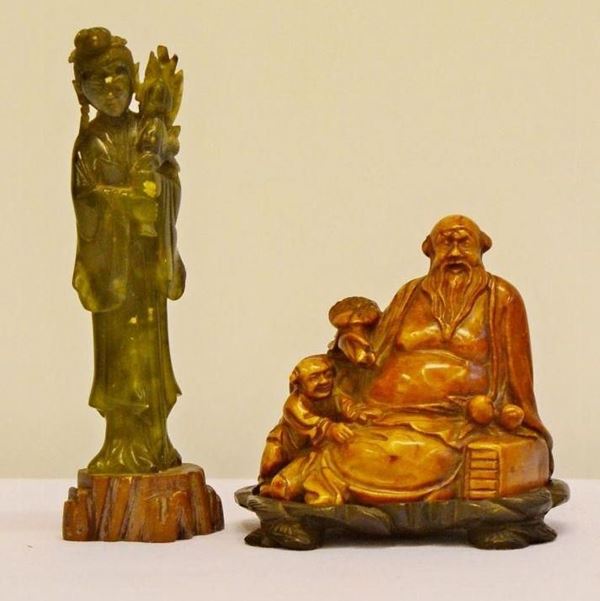 Scultura, arte orientale, sec. XIX, in giada, raffigurante&nbsp;&nbsp;&nbsp;&nbsp;&nbsp;&nbsp;&nbsp;&nbsp;&nbsp;&nbsp;&nbsp;&nbsp;&nbsp;&nbsp;&nbsp;&nbsp;